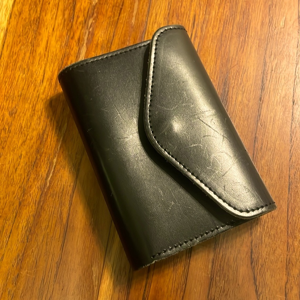 Handmade in Japan raw hide leather wallet